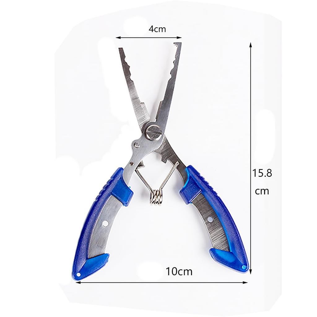 NUZAMAS Stainless Steel Fishing Pliers Blue Gear Curved Stainless Steel Fishing Pliers Crimper Line Cut Stainless Steel Fishing Pliers Fish Catcher
