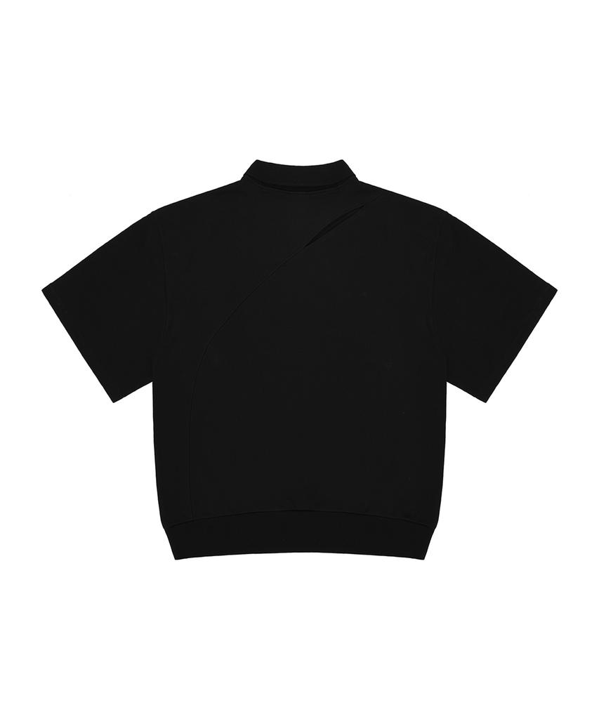Opeunyadeu(Owai) Cut-Out Logo Collar T-Black