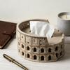 Felt Coliseum Tissue Box Handcrafted Roman Coliseum Tissue Box Cover Architectural Round Tissue Box Case for Home Office Table Decor