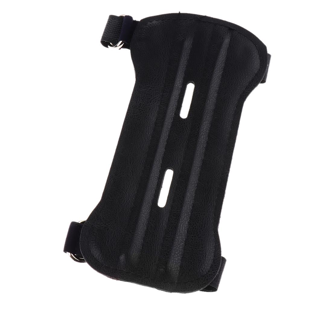 Buy Archery Arm Guard Protection Safe Adjustable ,PU Leather Black at