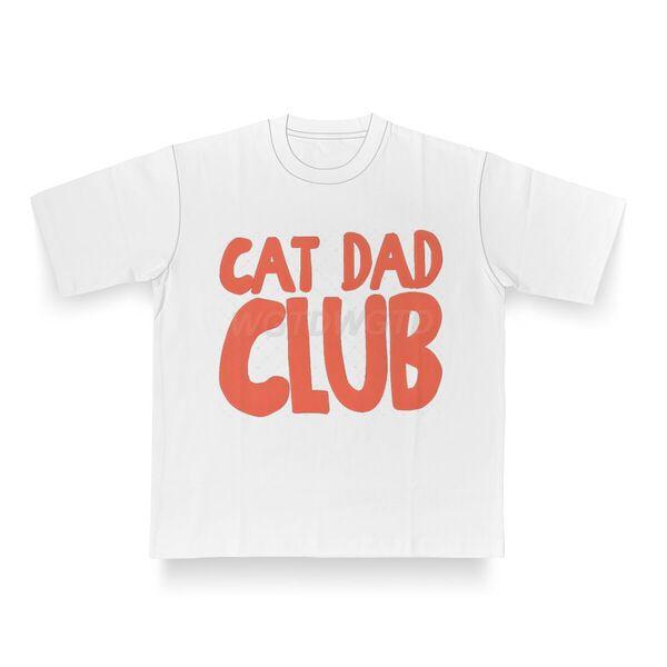 Cotton Mens Clothing Cat Dad Club Print T Shirt High Quality Cotton Male Short Sleeve Streetwear Fun Animal Kitten Tshirts