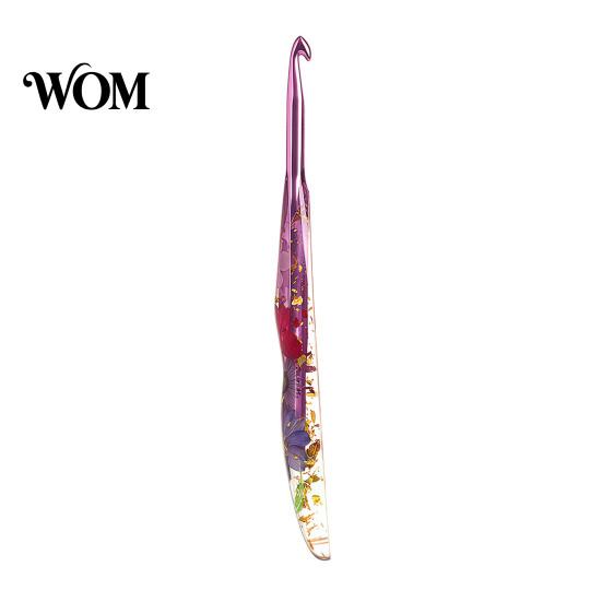 Comfortable Grip Crochet Hook Resin for Beginners, Crocheting Lovers, 2.0mm-8.0mm Ergonomic Artistic with Long Floral Handle Blankets, Dolls, Shawls,
