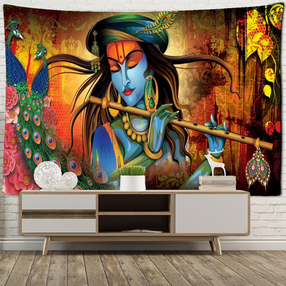 Tapiserie Elefant Colorat Agățat de Perete Imprimeu Boem Psihedelic Religie Living Decor Acasă