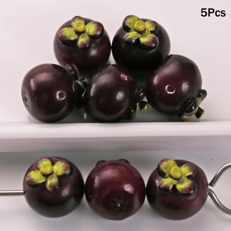 3D Simulated Fruit Resin Pendants 5Pcs Fun Fruit Charms for DIY Party Favors Earring Bracelet Jewelry Making Crafts