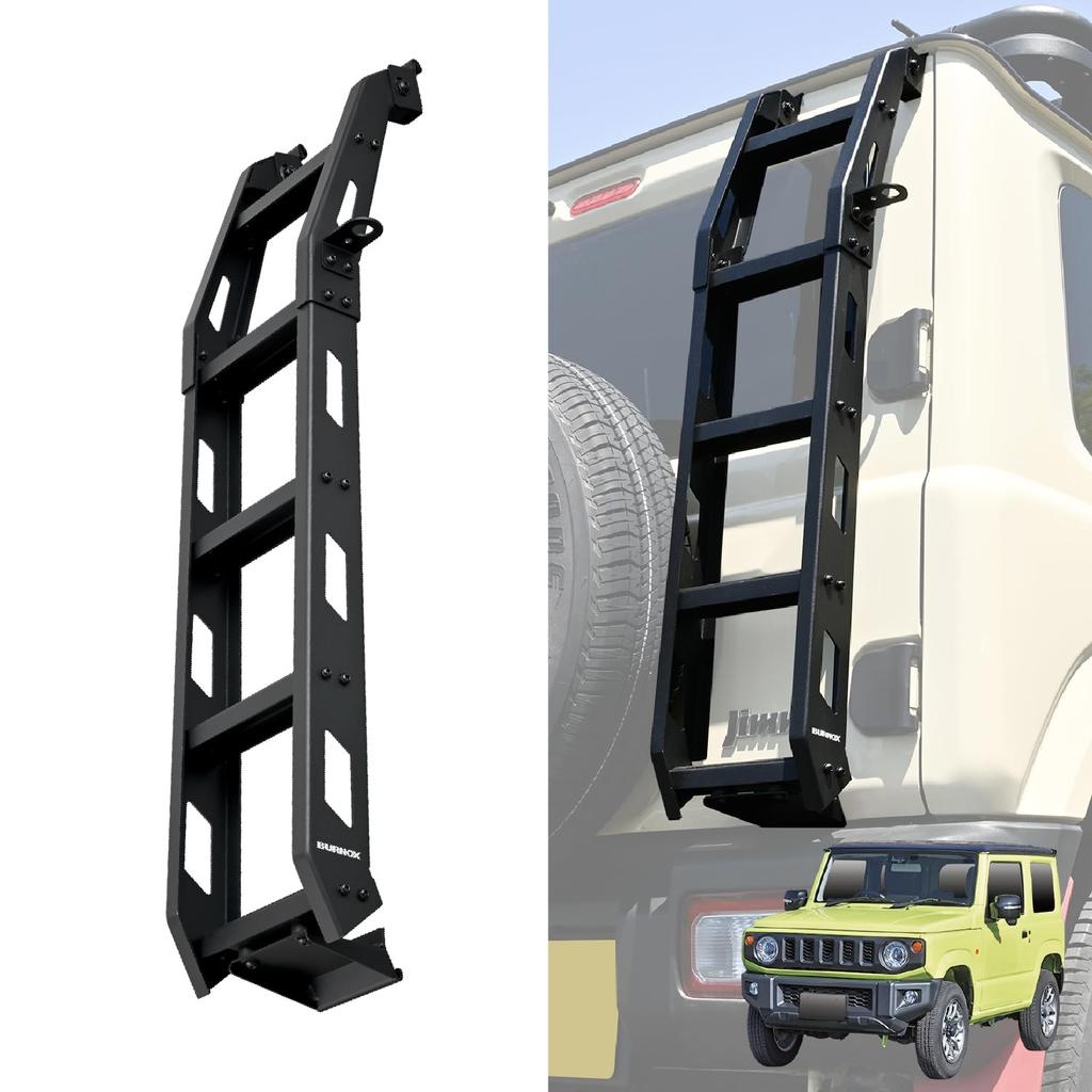 SEIWA Rear Ladder IMP389 for Suzuki and Nomad 100kg Load No Drilling Easy Easy for Back Door and Roof JIMNY Ladder Jimny, Sierra, (JB64/JB74/JC74) -