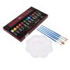 Kids Paint Set 12 Colors Pigment 5 Paintbrushes Vibrant Colors Poisonless Quick Drying Widely Used Kids Painting Kit