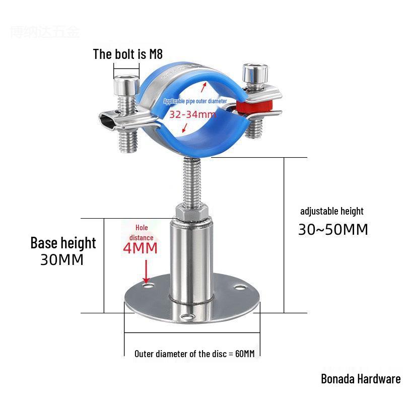 Stainless Steel Pipe Fixing Bracket Clamp for Gas and Water Pipes