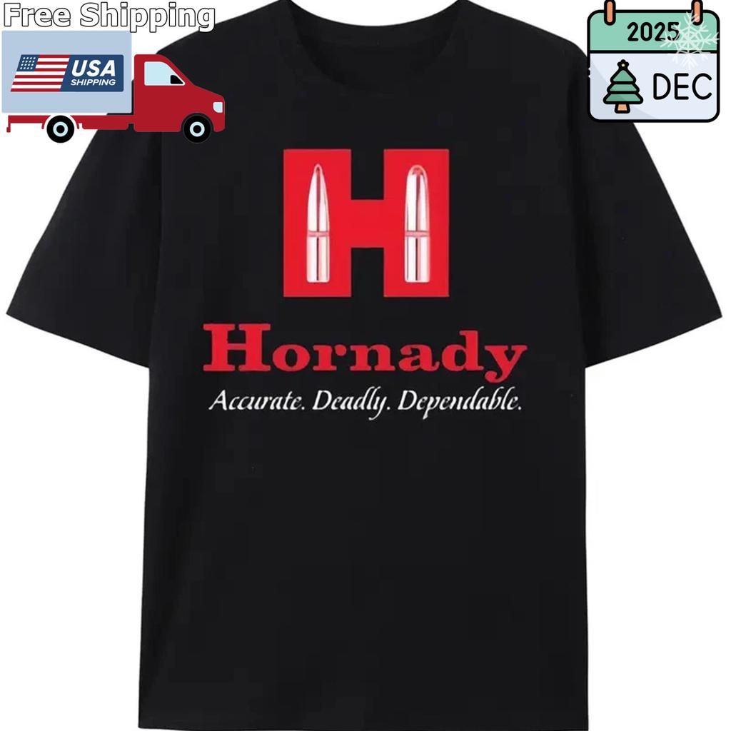 HORNADY Red Letter H Large Pattern Short Sleeve, Slogan Print T Men'S and Women'