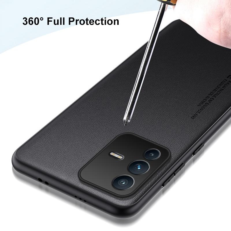 Luxusní pouzdro z PU kůže pro Vivo V23 Pro V23E Zadní kryt Matná silikonová ochrana Pouzdro na telefon pro Vivo S12 Pro V23 E 5G Coque