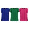 Spring And Summer Round Neck Shirt Ladies Loose T-shirt Solid Color Flying Sleeves Stitching Chiffon Shirt Top