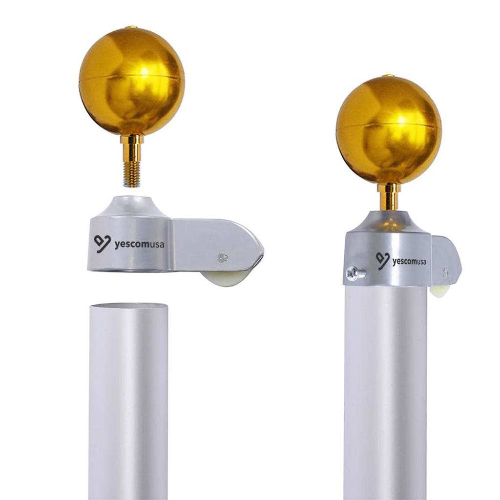 Yescom Aluminum 9m Koinobori Pole Koi Carp Wall with Rope and Pole for Gardens and Perfect for May and As a Gift Koinobori Pole and Gold (for 4m-5m