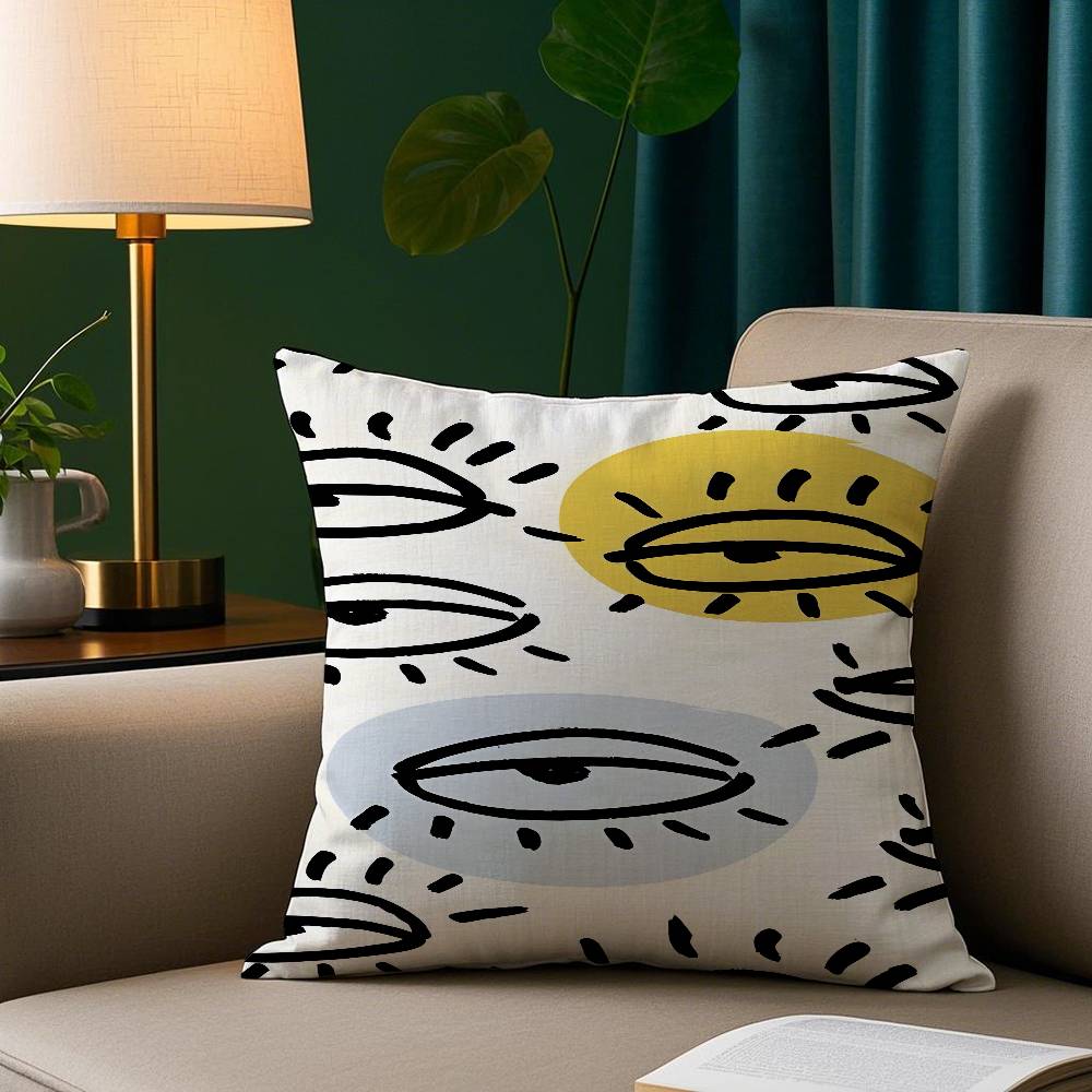 Ins Art Love Graffiti Pillow Case Plush Fabric Soft Pillowcase Double Sided Print Sofa Cushion Cover Throw