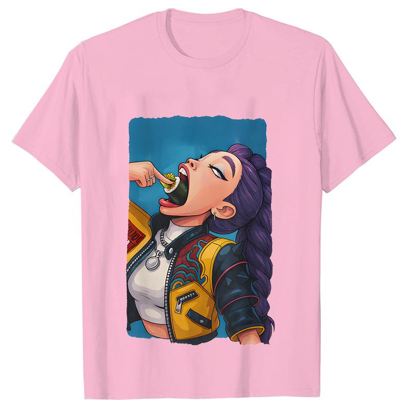 Movie KPop Demon Hunters Graphic Print T-shirt Rumi Mira Zoey Tshirt Saja Boys T Shirts Men's Women's Fashion Trend Streetwear