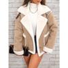 New Winter Women's Fashion Lapel Fleece Jacket, Warm Casual Thickened Outerwear Coat for Crossbody
