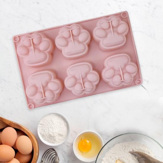 Cat Paw Silicone Mold Food-Grade Chocolate Mousse Cake Mold Easy-Release Reusable Baking Mold for DIY Dessert Soap Decompression Toy