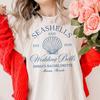 Personalized Seashells and Wedding Bells Bachelorette Shirt, Beach Party Shirts, Coastal Bride Squad Tee, Bridal Party Shirt