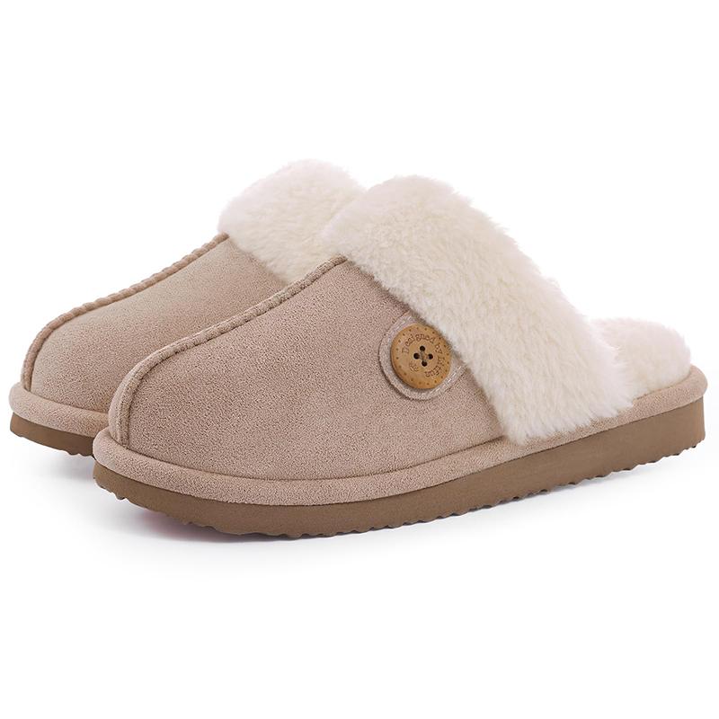 

Fashion Kidmi Women s Fuzzy Slippers New Button Style Winter Fluffy Memory Foam Home Shoes Indoor And Outdoor Shoes For Woman Warm Shoes 38-39