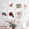 Lipstick Perfume Brush High Heels Flowers Wall Art Canvas Painting Nordic Posters And Prints Wall Pictures For Living Room Decor