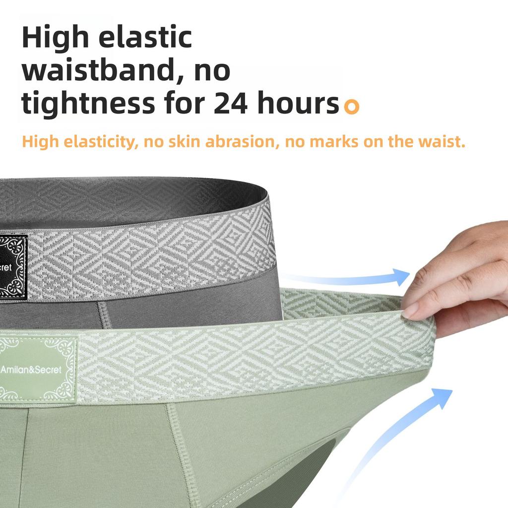 Men's Spring and Summer New Cotton Antibacterial Sports Comfortable Breathable Briefs