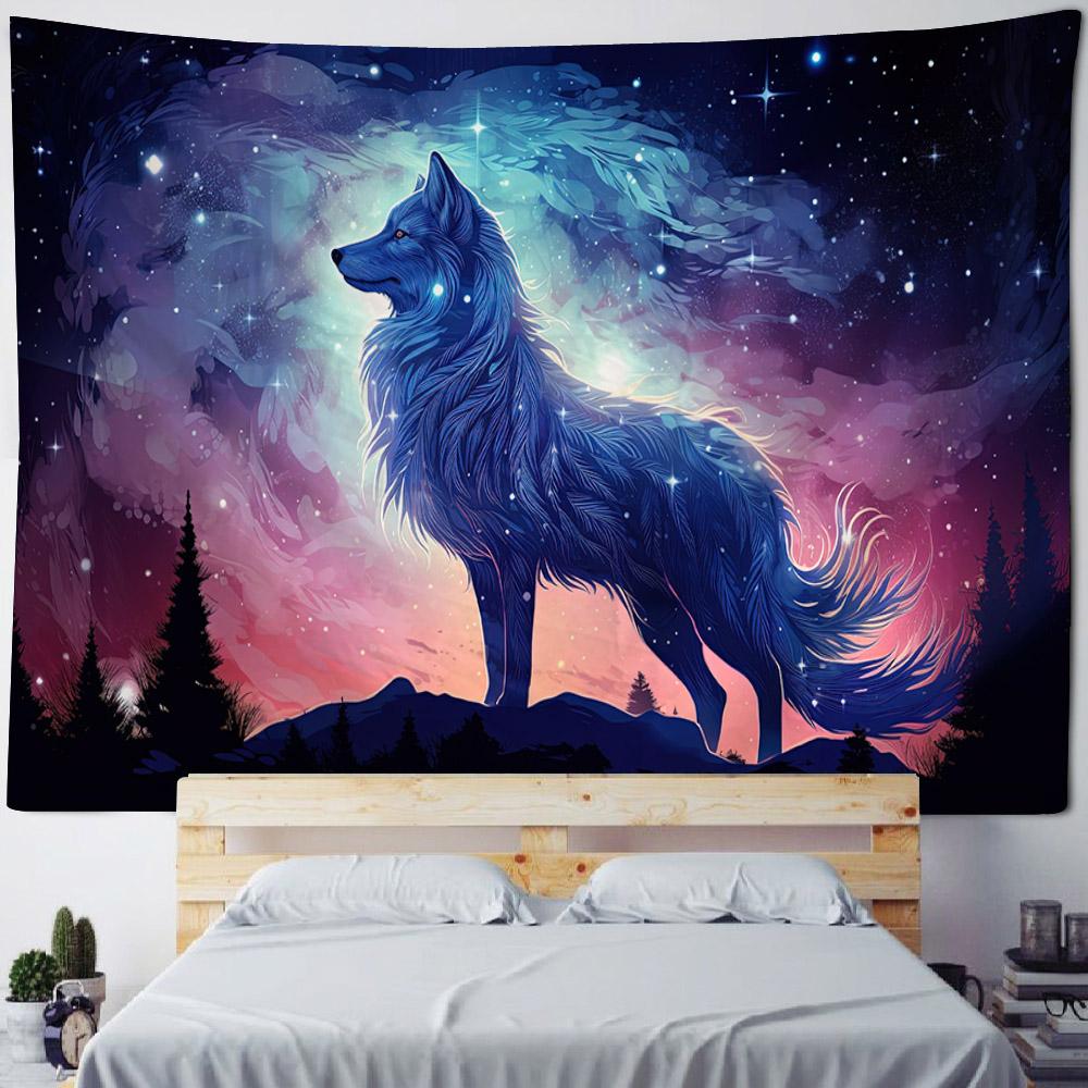 Animal Starry Sky Wall Tapestry Psychedelic Hippie Leopard Tiger Elk Bedroom Decoration Aesthetic Sofa Blanket Beach Towel