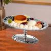Dessert Bowl, Fruit Serving Tray with Base, Versatile Appetizer Cake Oval