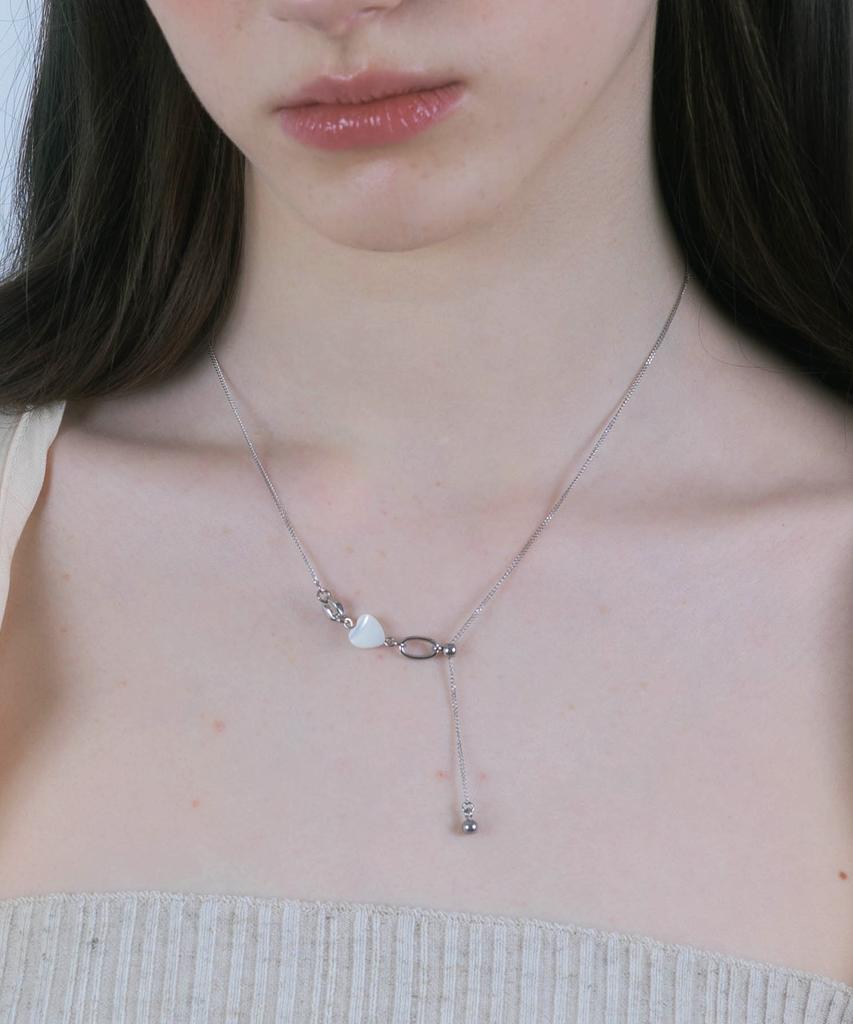 Pearly More Heart Mother-Of-Pearl Slide Ball Necklace_Pm25N001Ss