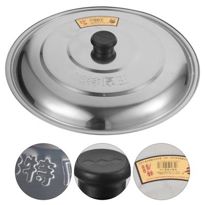 Griddle Plate Cans Stainless Steel Pot Lid Household Pan Home Accessory Cover Spaghetti Multi-function Silver Round