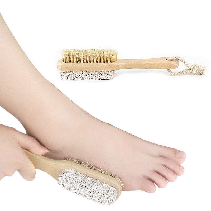 Bristle Pumice Brush Foot Board Lotus Grindstone Bristle Small Brush Foot Wooden Brush