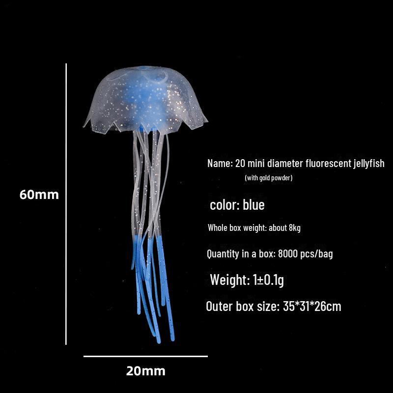 Mini Luminous Silicone Jellyfish for Aquarium Decoration