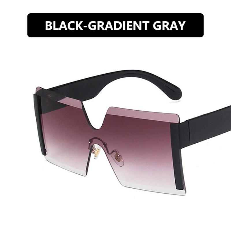European American Conjoined Frameless UV400 Protection Sunglasses Woman Versatile Stylish Big Frame Personalized Resin Sun Glasses gafas