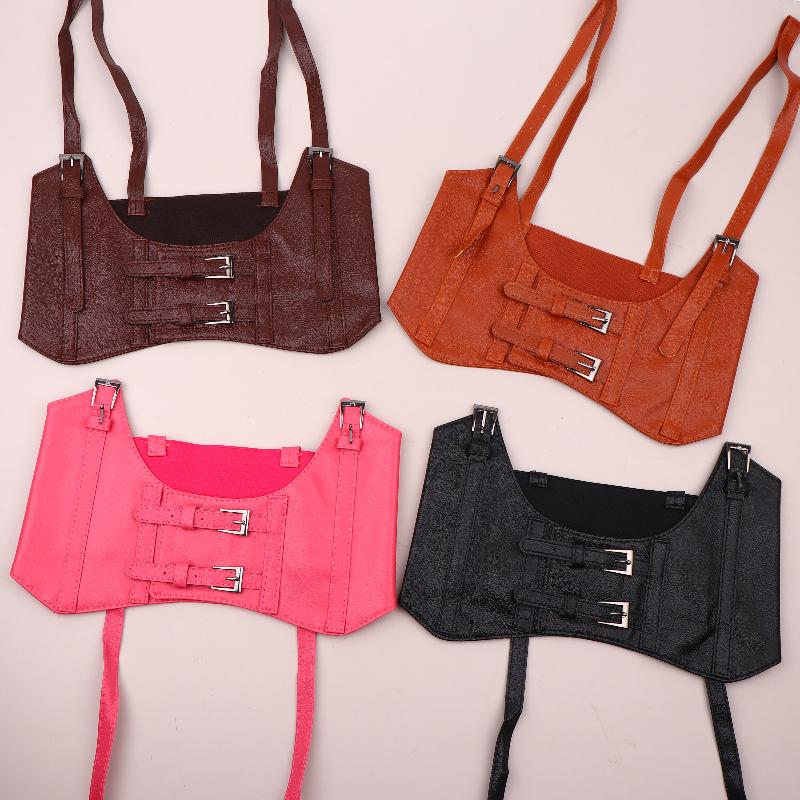 1Pc Women'S Waist Belt Underbust Corset Pu Leather Adjustable Punk Cummerbund Corset Wide Belts Dress Costume Waistband Cincher