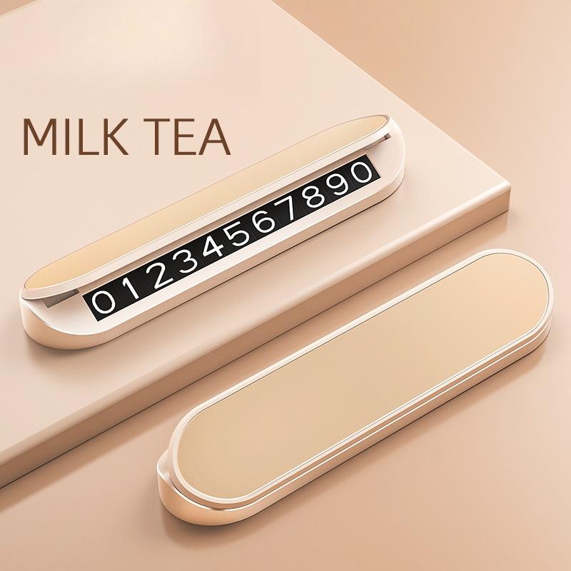 1Pc Car Temporary Parking Number Plate Hidden Car Phone Plate Car Metal Parking Card Ornament Gift
