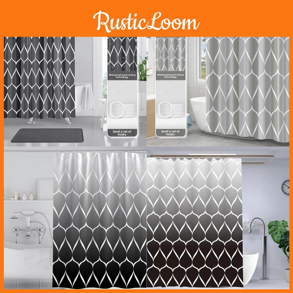 Curtains Shower Weighted Mould Proof Resistant Grey Black Shower Curtain Machine