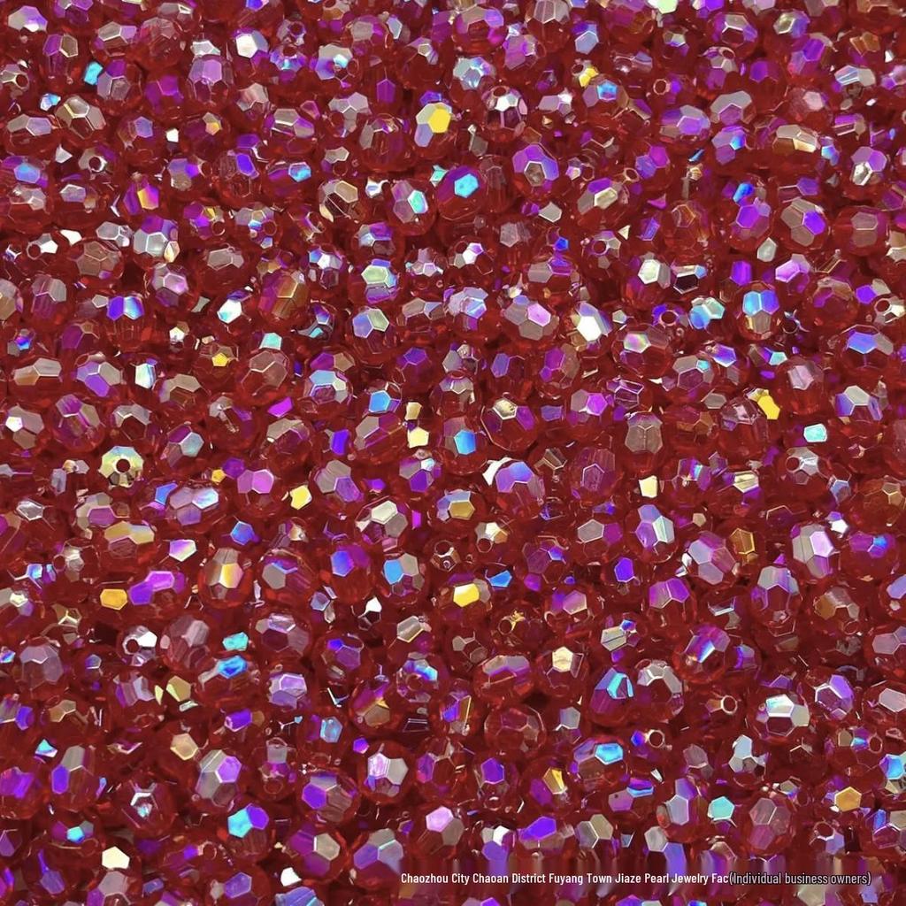 Acrylic AB Color Crystal Beads: Straight Hole Transparent Beads for DIY Phone Chains, Necklaces, and Decorations.
