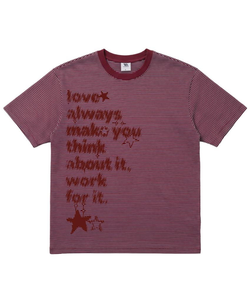 VENHIT Blurry Love Striped Short Sleeve T-Shirt