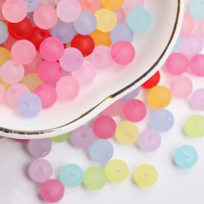 Lot de 80 perles de glaçage acryliques semi-transparentes de 6 mm pour la fabrication de bijoux, loisirs créatifs et accessoires