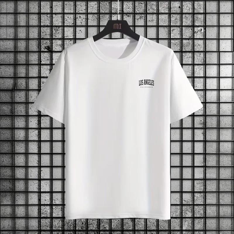 Mens Urban Fashion TShirt 2025 Statement Sleeve Print Tee Streetwear Style Oversize Oneck Cotton Tshirts Summer Cool Tops