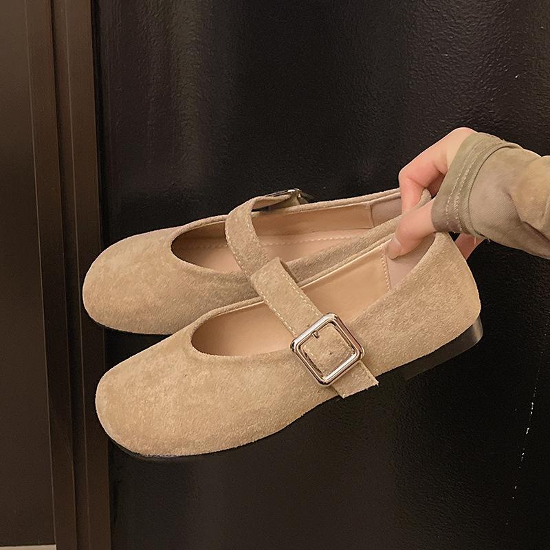 Cute Mary Jane shoes spring gentle suede one-pedal lazy bag head single shoes