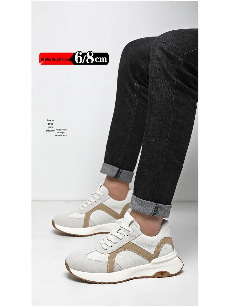 Men's 8cm Height-Boosting Korean Style Casual Skate Sneakers