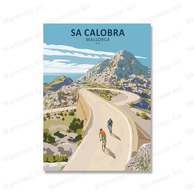 World City Cycling Race Ciclism alpin Artă de perete Pictură în ulei Printmaking Bicicletă Sports Poster