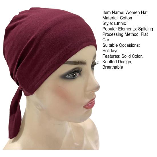 Etnisk stil høy hatt ensfarget knutedesign pustende lett hodeplagg hatt utendørsaktiviteter hodeplagg