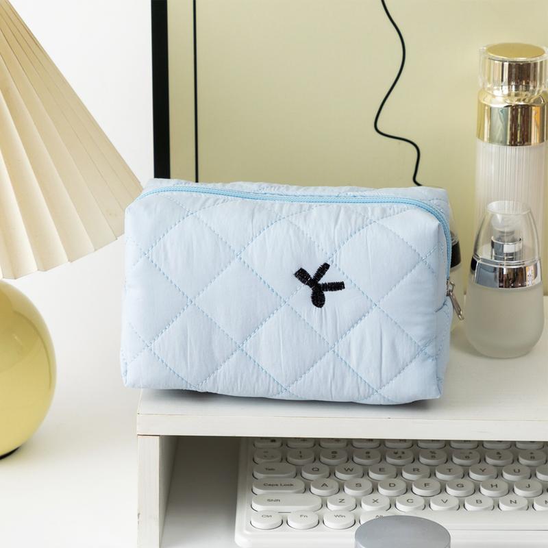 Pink Bow Make Up Bag Portable Cosmetic Pouch Aesthetic Large Travel Makeup Bag Organizer Pencil Purse Accessories for Women