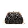 Elegant Vintage Embossed Shoulder Bag Metal Frame Purse With Detachable Chain Strap Gift For Mother Wife
