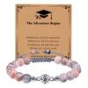 Creative Natural Stone Compass Bracelet Tiger Eye Stone Black Magnet Bead Bracelet Weaving Graduation Season Gift