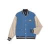 Buchstaben-Logo-Muster Einreihige Langarm-Baseballjacke Unisex-Jacken Blau LUT0054303HH00FA03970