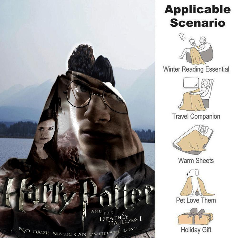 1pc Harry Potter and the Deathly Hallows Flannel Blanket - Soft Warm Throw for Home, Office, TravelL1303