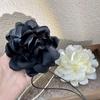 Vintage French Chic Black Flower Ribbon Choker Necklace