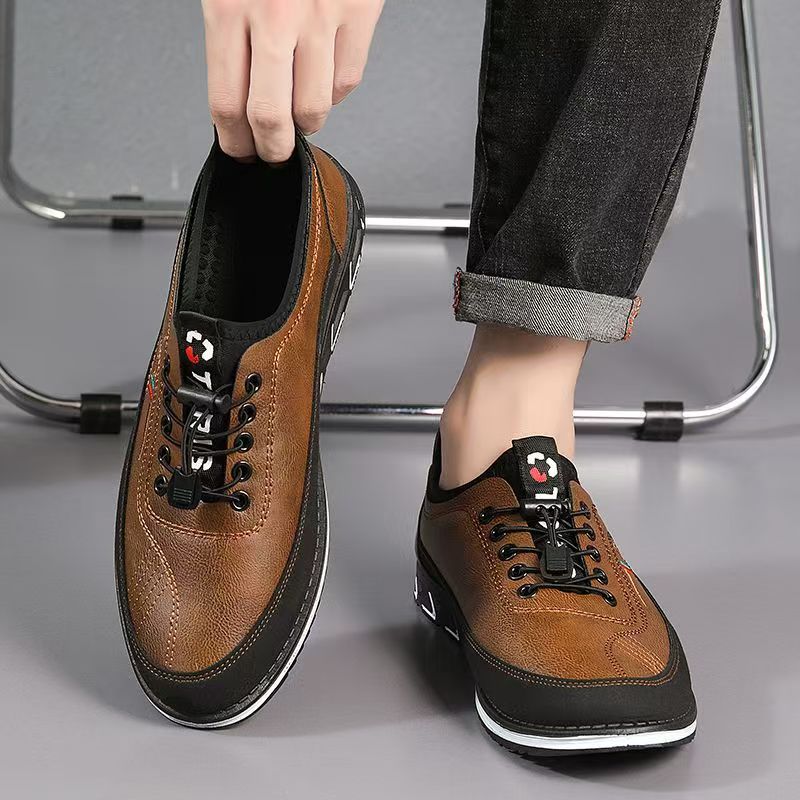 

Новая мужская обувь повседневная кожаная обувь мужская мягкая подошва легкая трендовая универсальная мужская повседневная обувь для работы обувь Doudou 44 коричневый