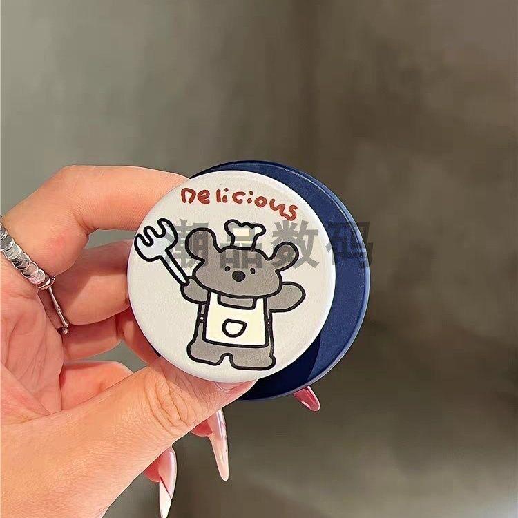 Chef Koala Cartoon Film Magnetic Phone Holder, Magsafe Compatible, Retractable & Foldable with Strong Airbag for Women
