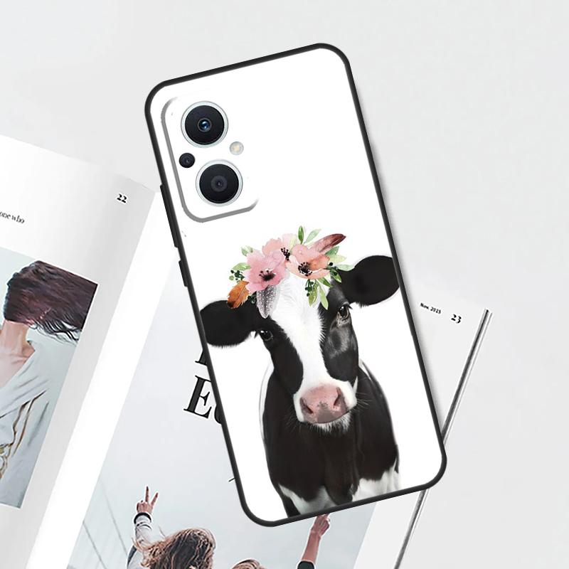 Cute Cartoon Cow Case For OPPO Reno 15 Pro 15F 11 12 13 14 F 10 Pro 8 7 Lite 8T OPPO Find X9 X8 X6 Pro Cover